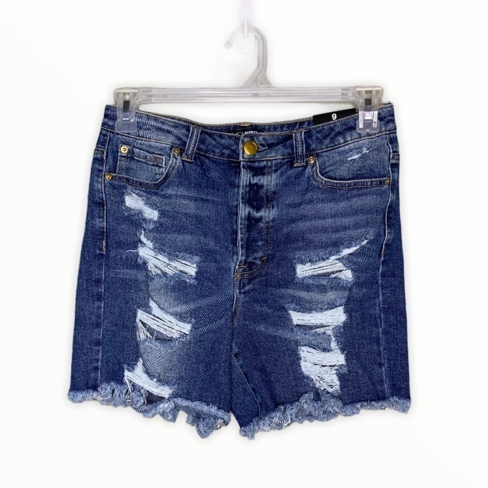 Fashion Nova High Waist Distressed Denim Shorts